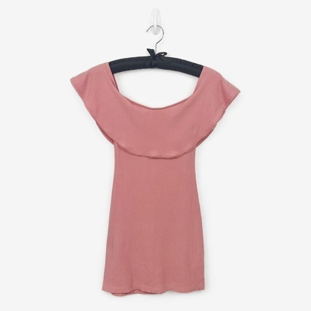 Reformation Banana Ribbed Mini Dress Size S Pink Coquette Soft Girl Summer Party